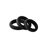 Набор из 3 черных эрекционных колец Smooth Silicone Cockring Pack - Dream Toys - в Казани купить с доставкой