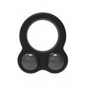 Черное эрекционное кольцо с утяжелителями Cockring Dual Weight - Dream Toys - в Казани купить с доставкой