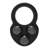 Черное эрекционное кольцо с утяжелителями - Dream Toys - в Казани купить с доставкой