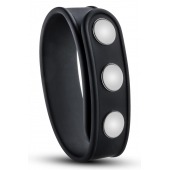 Черное эрекционное кольцо на кнопках - Blush Novelties - в Казани купить с доставкой