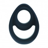 Черное эрекционное кольцо Double Ergo Silicone Cockring - Shots Media BV - в Казани купить с доставкой