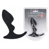 Черная анальная пробка для массажа простаты Double Ripple Silicone Prostate Massager - Shots Media BV - в Казани купить с доставкой