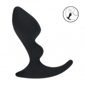Черная анальная пробка для массажа простаты Double Ripple Silicone Prostate Massager - Shots Media BV - в Казани купить с доставкой