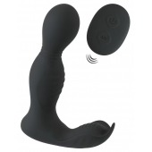Черная анальная пробка с вибрацией, вращением и пультом ДУ RC Butt Plug with 2 Functions - Orion - в Казани купить с доставкой