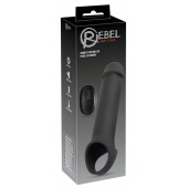 Черная вибронасадка для пениса с хомутом для мошонки и пультом ДУ Remote Controlled Penis Extension - Orion - в Казани купить с доставкой