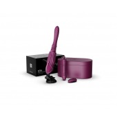 Фиолетовая секс-машина с функцией нагрева, насадками и присоской Sesh - Zalo - купить с доставкой в Казани