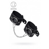 Черные оковы из толстой кожи с люверсами - Pecado - купить с доставкой в Казани