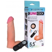 Фаллическая насадка Харнесс UNICOCK 5,5  с вибрацией - 17 см. - LOVETOY (А-Полимер) - купить с доставкой в Казани