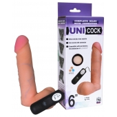 Фаллическая насадка Харнесс UNICOCK 6  с вибрацией - 18 см. - LOVETOY (А-Полимер) - купить с доставкой в Казани
