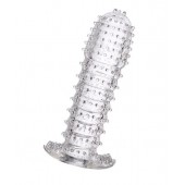 Гелевая прозрачная насадка c шипами - 12 см. - Toyfa Basic - в Казани купить с доставкой