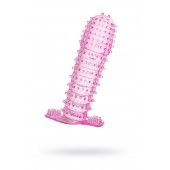 Гелевая розовая насадка с шипами - 12 см. - Toyfa Basic - в Казани купить с доставкой
