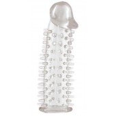 Прозрачная насадка на половой член с закрытой головкой и шипами - 12,5 см. - Toyfa Basic - в Казани купить с доставкой