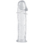 Гладкая прозрачная насадка с усиками под головкой - 12,5 см. - Toyfa Basic - в Казани купить с доставкой
