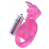 Розовая вибронасадка со стимулятор клитора   Язычок - Toyfa Basic - в Казани купить с доставкой