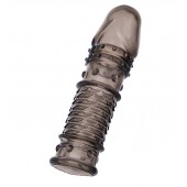 Дымчатая закрытая насадка ToyFa XLover с чешуйками и пупырышками - 13,5 см. - ToyFa - в Казани купить с доставкой