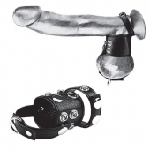 Утяжка на пенис и мошонку Cock Ring With 1.5  Ball Stretcher And Optional Weight Ring - BlueLine - купить с доставкой в Казани