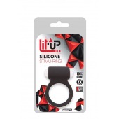 Чёрное эрекционное виброкольцо LIT-UP SILICONE STIMU RING 3 BLACK - Dream Toys - в Казани купить с доставкой