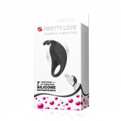 Чёрное эрекционное кольцо с вибрацией Rabbit Vibrator - Baile - в Казани купить с доставкой