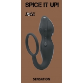 Серое эрекционное кольцо Sensation с анальным стимулятором - Lola Games - в Казани купить с доставкой