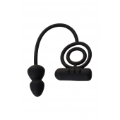 Чёрное эрекционное кольцо с вибропулькой и анальным хвостом - Erotist Adult Toys - в Казани купить с доставкой