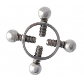 Серебристые зажимы для сосков на винтах - ToyFa - купить с доставкой в Казани