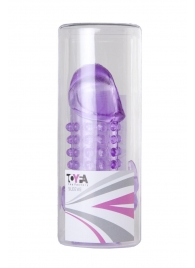 Закрытая фиолетовая насадка с 2 отростками - 13 см. - Toyfa Basic - в Казани купить с доставкой