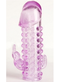 Закрытая фиолетовая насадка с 2 отростками - 13 см. - Toyfa Basic - в Казани купить с доставкой