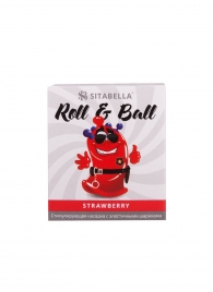 Стимулирующий презерватив-насадка Roll   Ball Strawberry - Sitabella - купить с доставкой в Казани