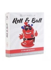 Стимулирующий презерватив-насадка Roll   Ball Strawberry - Sitabella - купить с доставкой в Казани