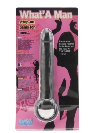 Чёрная насадка на пенис для анальной стимуляции WHATA MAN - 16 см. - Seven Creations - в Казани купить с доставкой