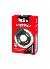 Чёрное эрекционное виброкольцо Luxe VIBRO  Африканский Эль Дьябло  + презерватив - Luxe - в Казани купить с доставкой