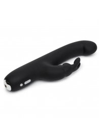 Чёрный вибратор Slimline G-Spot Rechargeable Rabbit Vibrator - 24,1 см. - Happy Rabbit