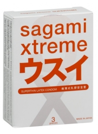 Ультратонкие презервативы Sagami Xtreme SUPERTHIN - 3 шт. - Sagami - купить с доставкой в Казани