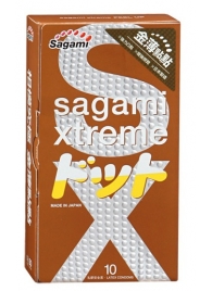 Презервативы Sagami Xtreme FEEL UP с точечной текстурой и линиями прилегания - 10 шт. - Sagami - купить с доставкой в Казани