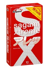 Утолщенные презервативы Sagami Xtreme Feel Long с точками - 10 шт. - Sagami - купить с доставкой в Казани