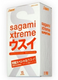 Ультратонкие презервативы Sagami Xtreme SUPERTHIN - 15 шт. - Sagami - купить с доставкой в Казани