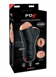 Мастурбатор в колбе с двумя тоннелями Double Penetration Vibrating Stroker - Pipedream - в Казани купить с доставкой