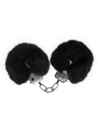 Черные меховые наручники Love с ключиками - Baile - купить с доставкой в Казани