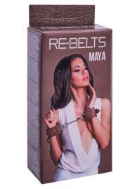 Коричневые кожаные наручники Maya - Rebelts - купить с доставкой в Казани