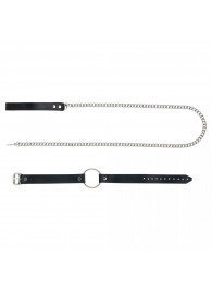 Черный поводок и чокер с кольцом Rada - Rebelts - купить с доставкой в Казани