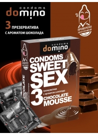 Презервативы для орального секса DOMINO Sweet Sex с ароматом шоколадного мусса - 3 шт. - Domino - купить с доставкой в Казани
