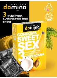Презервативы для орального секса DOMINO Sweet Sex с ароматом тропических фруктов - 3 шт. - Domino - купить с доставкой в Казани