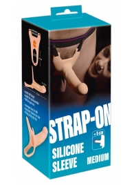 Силиконовый полый страпон на ремнях Silicone Strap-on - 16 см. - Orion - купить с доставкой в Казани