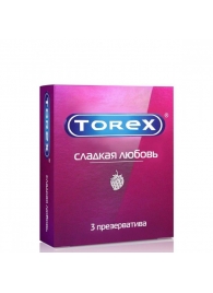 Презервативы Torex  Сладкая любовь  с ароматом клубники - 3 шт. - Torex - купить с доставкой в Казани