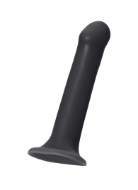 Черный фаллос на присоске Silicone Bendable Dildo L - 19 см. - Strap-on-me - купить с доставкой в Казани