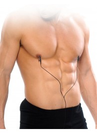 Черные электрические зажимы для сосков Shock Therapy Nipple Clamps - Pipedream - купить с доставкой в Казани