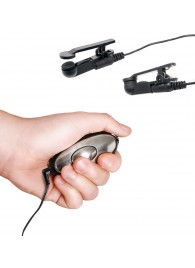 Черные электрические зажимы для сосков Shock Therapy Nipple Clamps - Pipedream - купить с доставкой в Казани