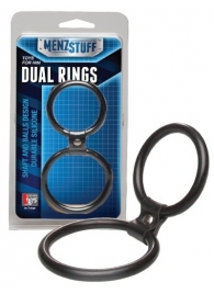 Чёрное двойное эрекционное кольцо Dual Rings Black - Dream Toys - в Казани купить с доставкой