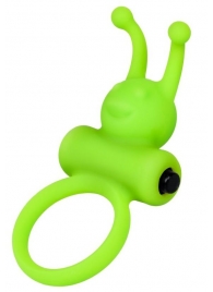 Зеленое эрекционное виброкольцо на пенис Cock Ring - A-toys - в Казани купить с доставкой