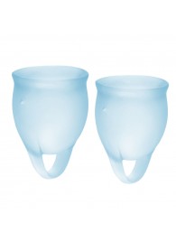 Набор голубых менструальных чаш Feel confident Menstrual Cup - Satisfyer - купить с доставкой в Казани